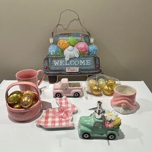 🌸NEW 8 Pieces Hobby Lobby Easter Decor Set with Pink and Green Accents With tags